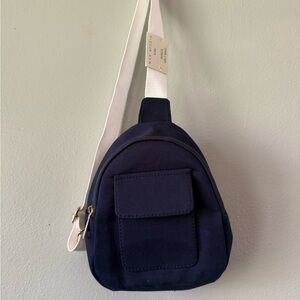 Max Studio Kids Navy Crossbody Sling Bag with White Strap
